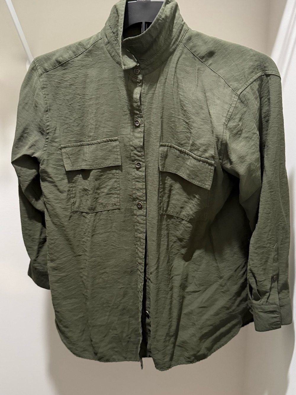 Banana Republic Olive Green Button-Down Women's Shirt Jacket